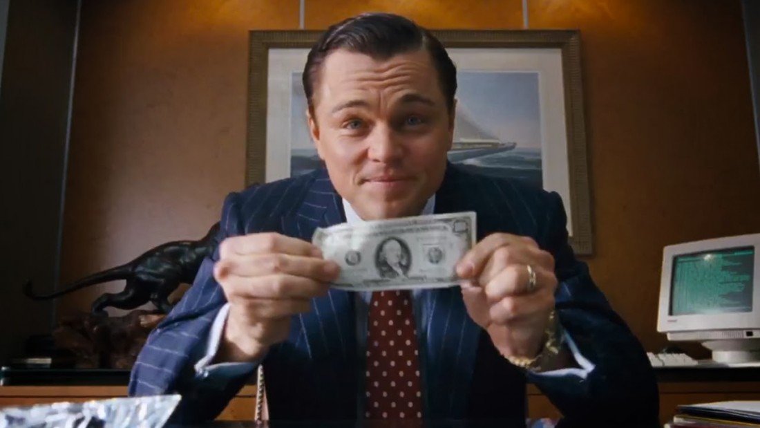 Leonardo di Caprio em O Lobo de Wall Street